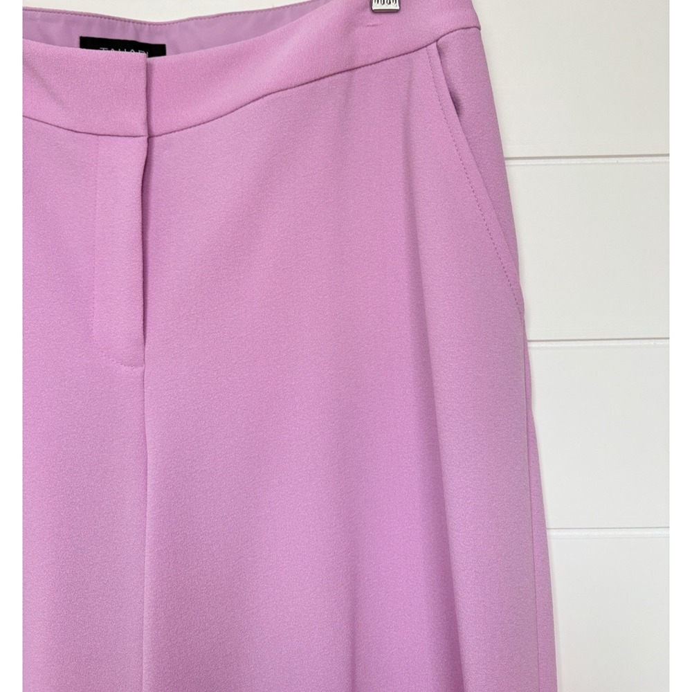 Tahari ASL Wide Leg Trouser Pants Size 10 Pink Macaroon Career Office Spring - Picture 5 of 16